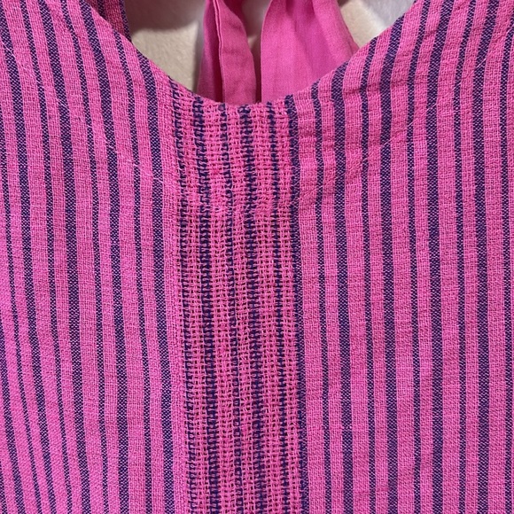 Marina Gigli pink made in italy linen cotton blend open back shift dress - Picture 5 of 8